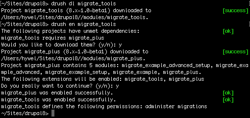 migrate tools success